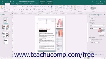 Publisher 2016 Tutorial Using Find and Replace Microsoft Training