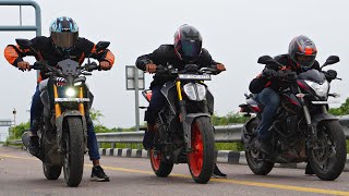 Yamaha MT15 vs KTM Duke 200 vs Pulsar NS200 Drag Race