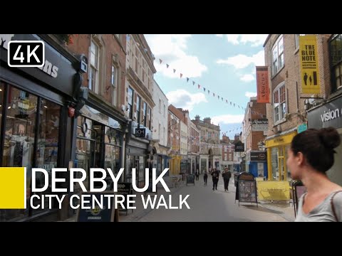 Derby City Centre, UK | Historic City walking tour with captions