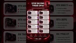 Stop Buying These GPUs in 2026 🚫 | Best GPU Upgrades for Gaming (RTX 5060, 5070, RX 7700 XT)