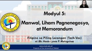 Aralin 5: Manwal, Liham Pangnegosyo, at Memorandum