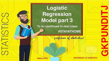#statistics #tutorial Logistic Regression Model part 3 | online statistics tutorial