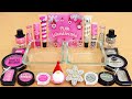 Pink vs Silver - Mixing Makeup Eyeshadow Into Slime ASMR