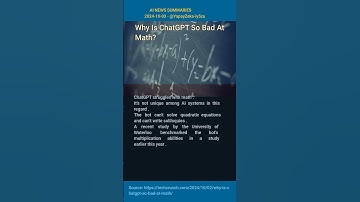 Why Is ChatGPT So Bad At Math?