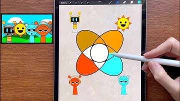 Requested Color Mixing with Sprunki Characters in Procreate! #procreate #sprunki #colormixing