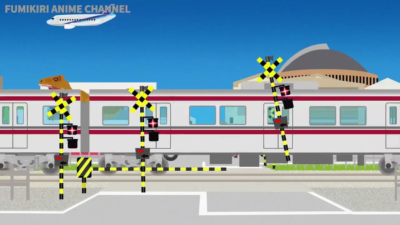 福岡の踏切と電車【踏切アニメ】