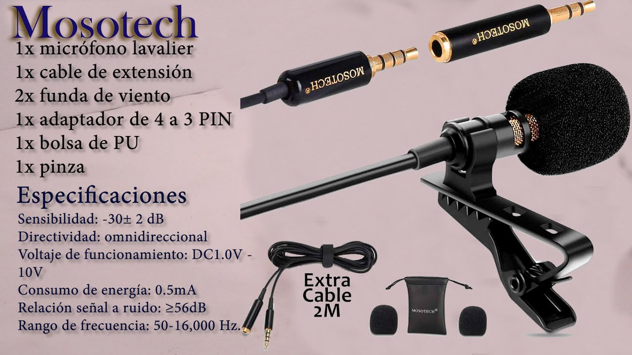 MOSOTECH micrófono de solapa, omnidireccional. Unboxin y prueba