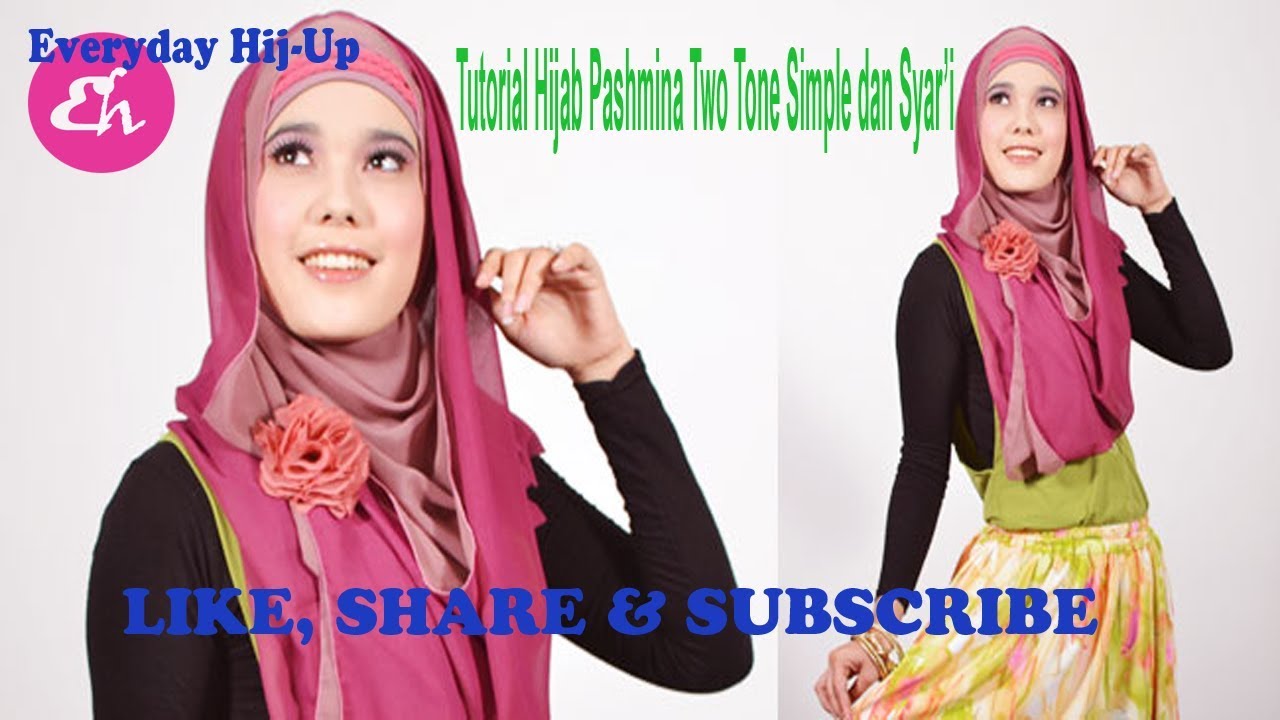 Tutorial Hijab Pashmina Two Tone Simple Modis Dan Syari YouTube