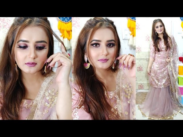 New Bollywood Style Sharara Suit With Hairstyle ideas - YouTube
