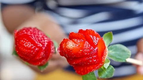 🌹How To Make Strawberry Roses | Quick & Easy!