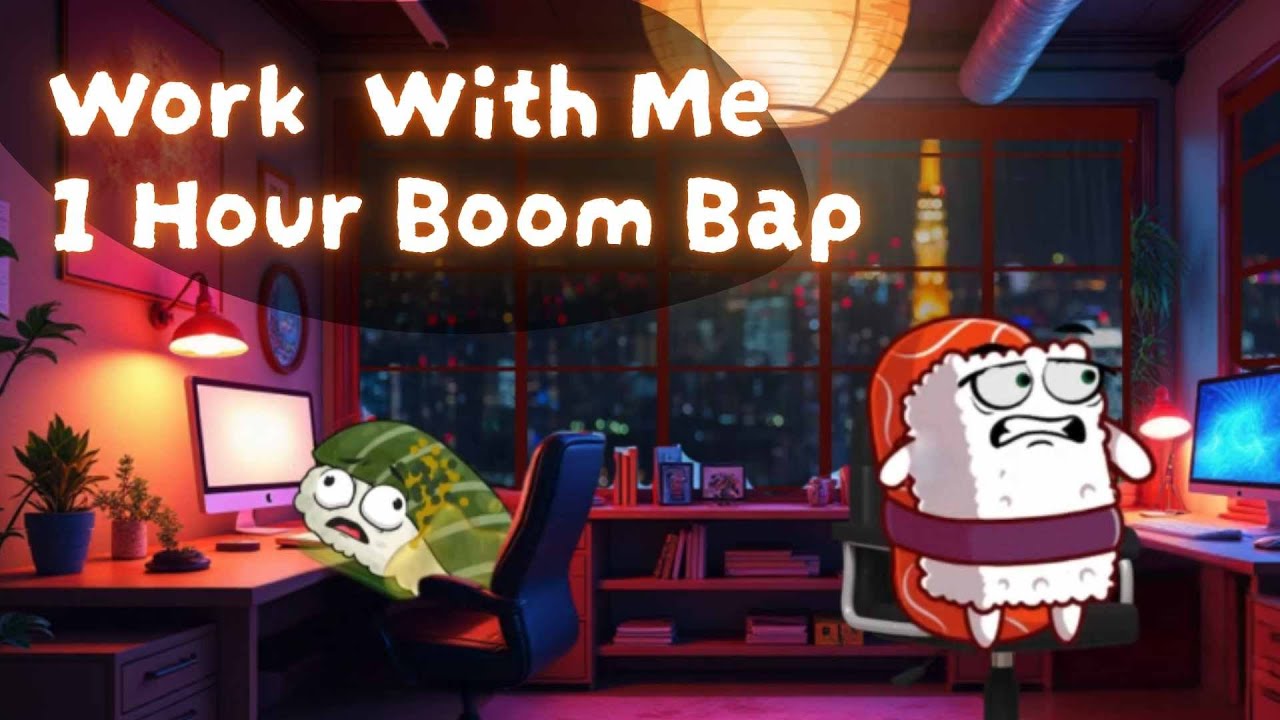 1 HOUR RAINY TOKYO OFFICE BOOM BAP 🎧🌧️ | Work With Me | Maguroverse Chill