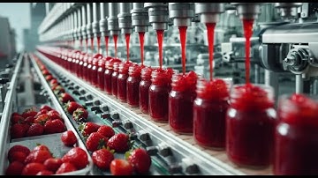 "Ever Wondered How Strawberry Jam is Made? 🍓 | Factory Process Revealed"