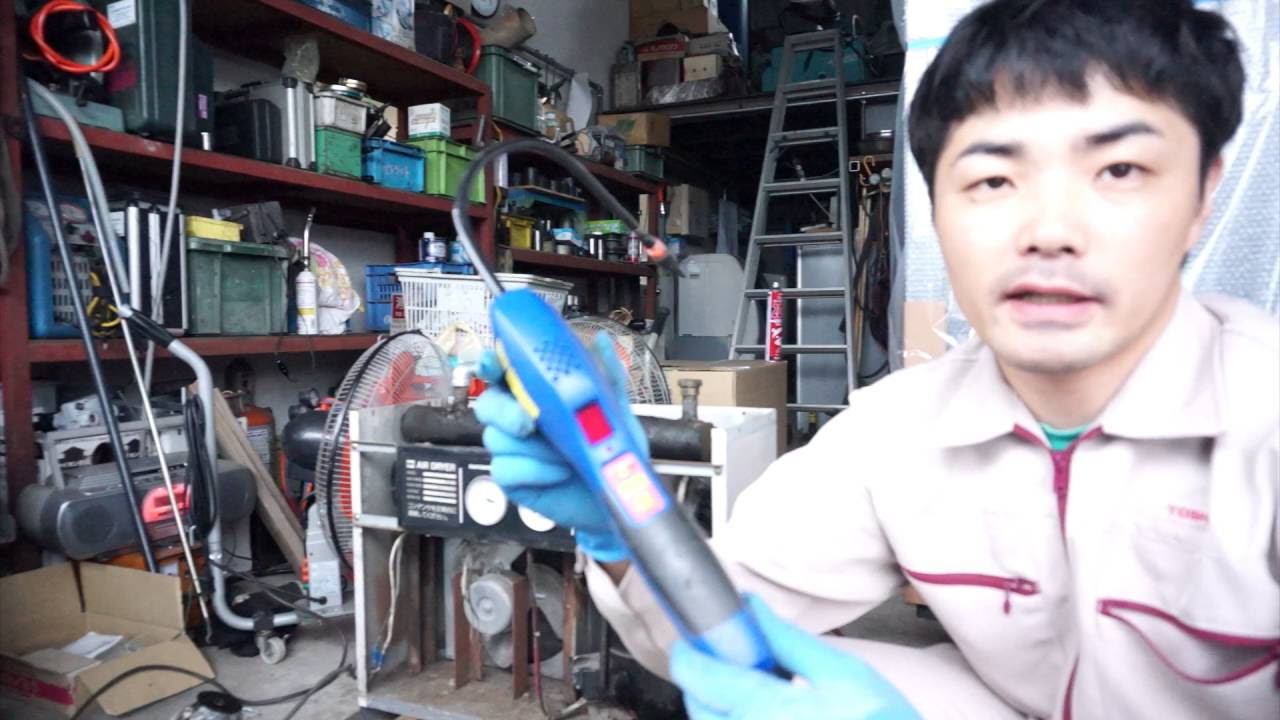 ドライヤーガス漏れ確認中 | エアーコンプレッサー販売・修理