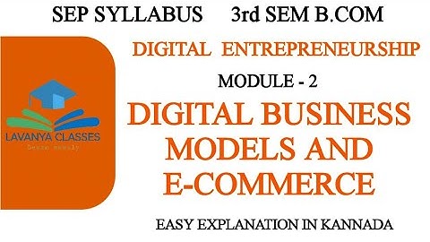 B.com 3rd Sem SEP SYLLABUS Digital Entrepreneurship Module 2  Easy explanation in Kannada 