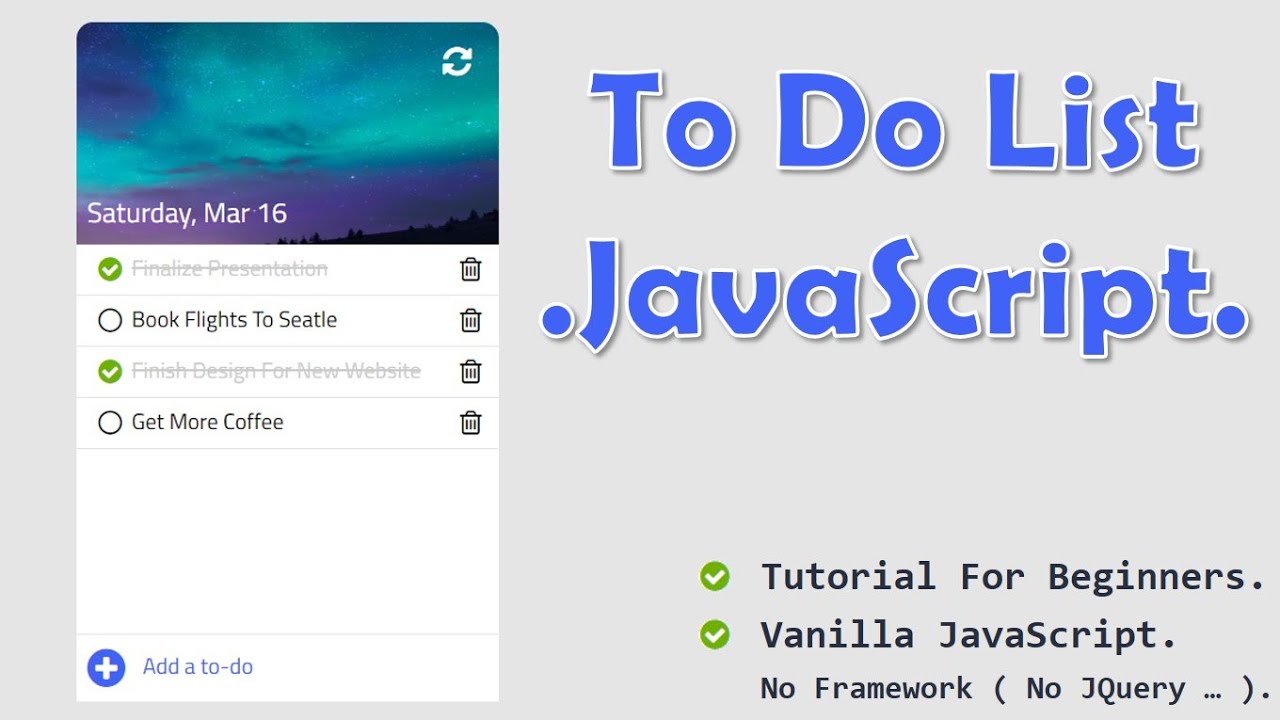 Create A To Do List App With JavaScript HTML And CSS JavaScript