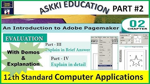 💥 12th Computer Applications Chapter 2: Adobe PageMaker Book back Answers English Medium Part #2