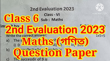 Class 6 2nd Unit Test Maths Question Paper 2023 Class 6 Maths Question Paper 2023
