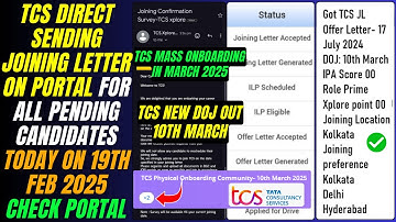 Finally TCS Biggest Remaining Candidates Mass Onboarding in March 2025 | TCS New DOJ Out 10 March