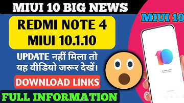 REDMI NOTE 4 MIUI 10 | MIUI 10.1.1.0 STABLE FOR REDMI NOTE 4 | DOWNLOAD LINKS AND INFORMATION