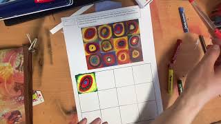 Kandinsky Concentric Circles using Oil Pastels