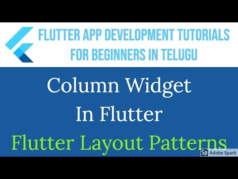 #16 Column Widget in Flutter | Flutter Layout Patterns | Flutter Tutorials for beginners in telugu