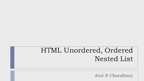 16. HTML Nested List