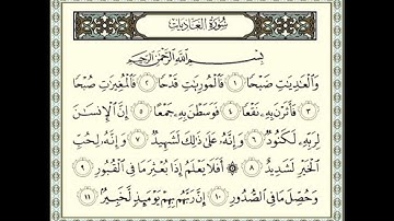 سورة العاديات - كاملة (مكررة) 7 مرات بصوت - اسلام صبحي  صوت جميل