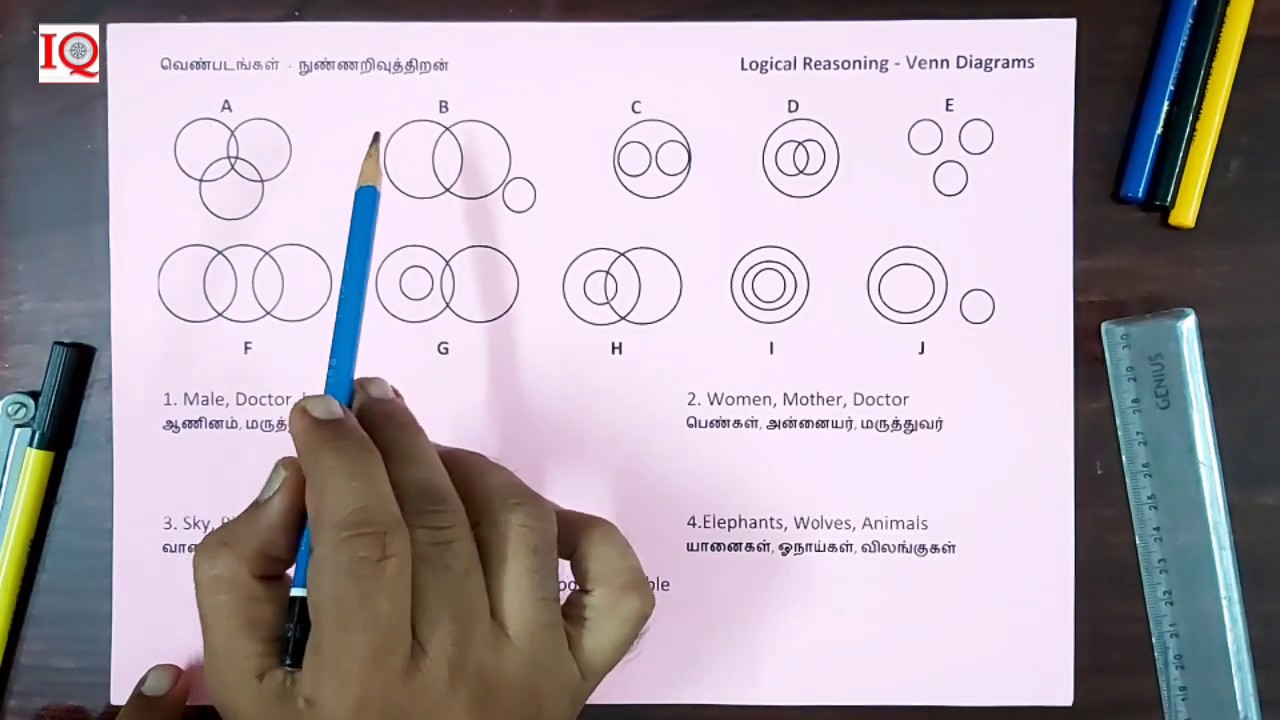 வெண் படங்கள் | முக்கியக் கேள்விகள் | Logical Venn diagram important questions solved