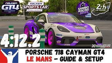 iRacing Porsche GT4 Le Mans - 4:12.2 Porsche Cayman Circuit De Le Mans Track Guide & Setup