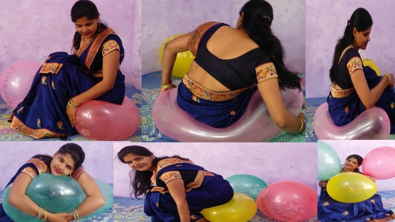 Big Balloon Blowing And Brusting By Hug Sit And Pop Big Balloon 