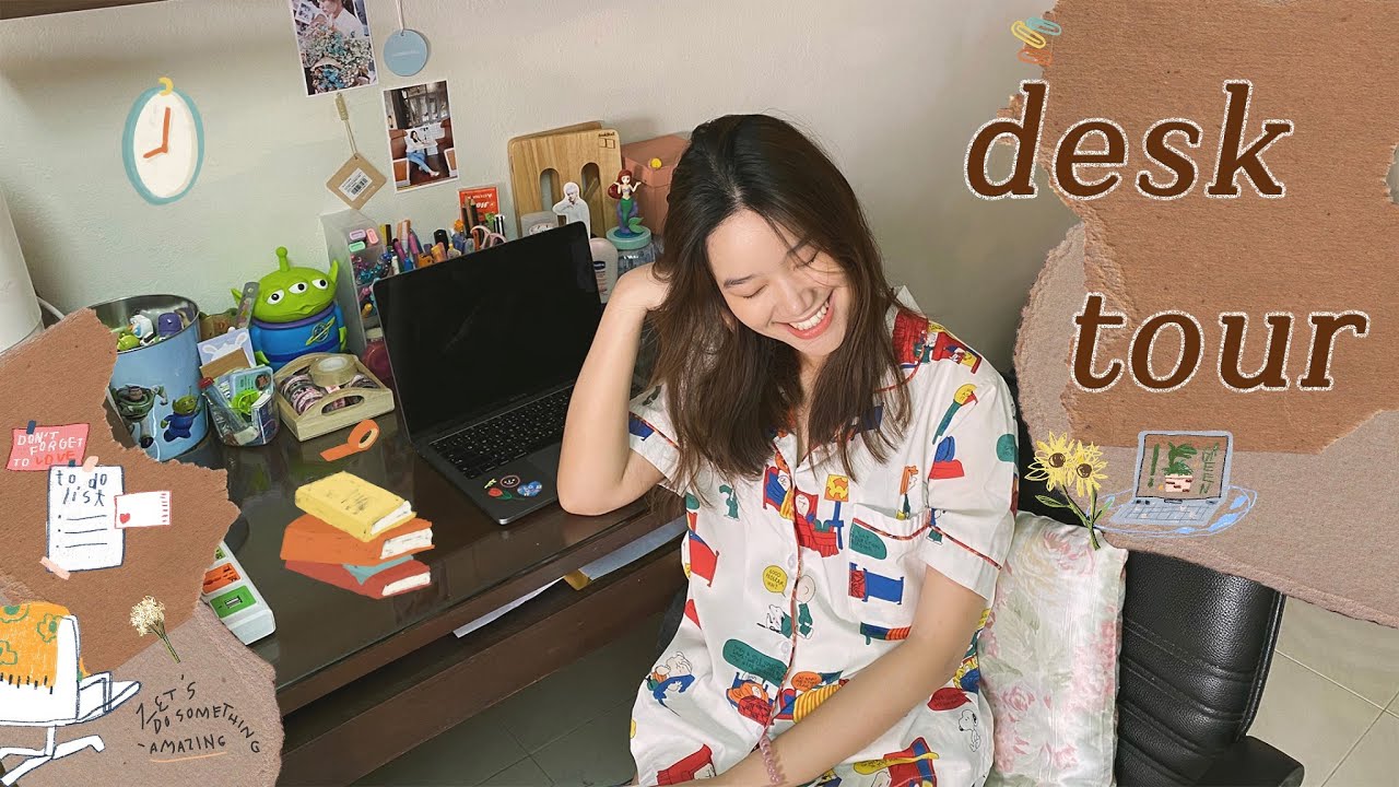 Desk tour! เปิดโต๊ะอ่านหนังสือทุกซอกทุกมุม🖍✨ | nuunnune♡