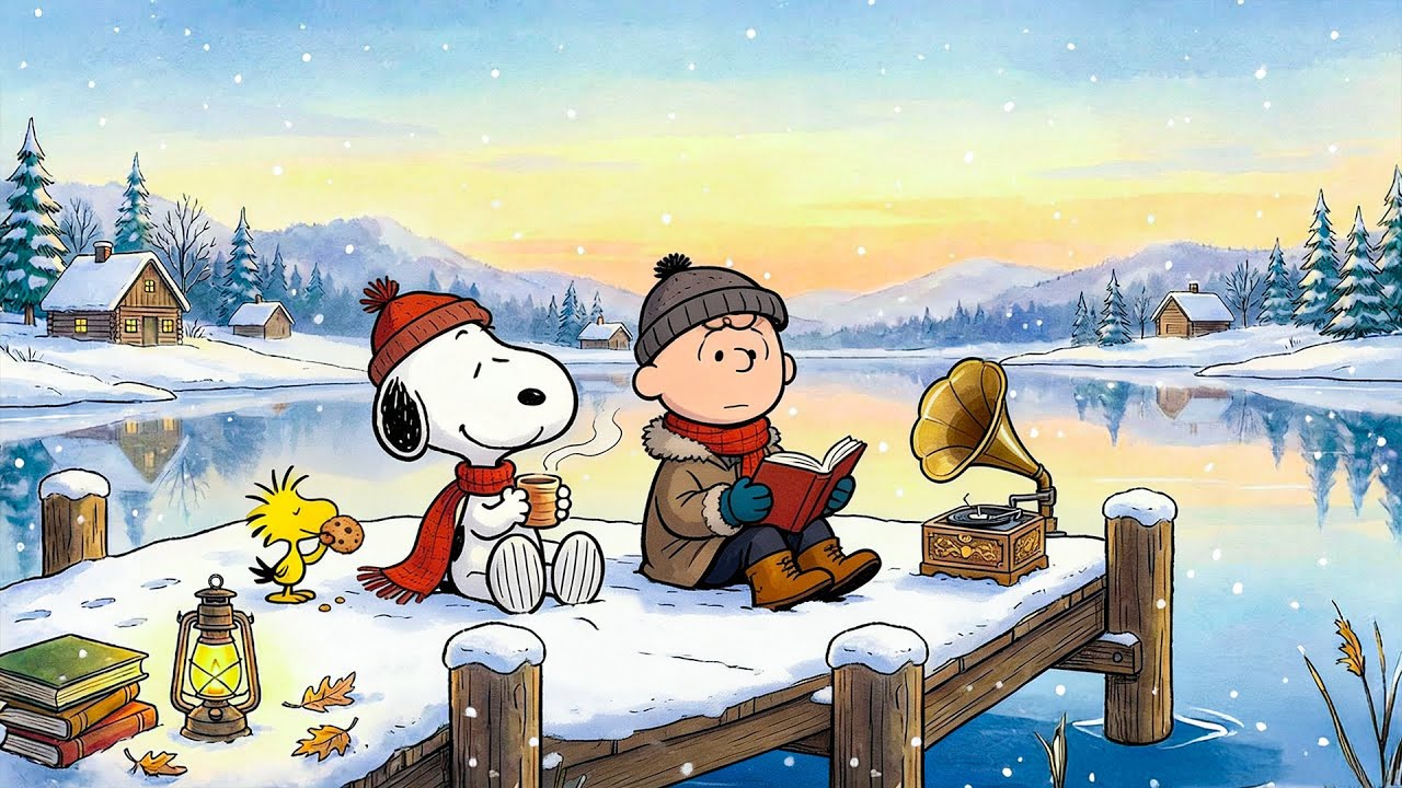 Зимний отдых со Снупи ☕ Нежные джазовые ритмы, чтобы замедлить темп, расслабиться и насладиться м...