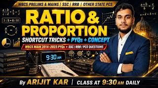🔥RATIO & PROPORTION | WBCS PRELIMS 2024 Maths | By Arijit Kar