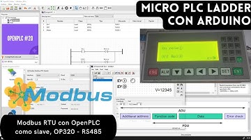 ⚡ OpenPLC Cap_20 HMI OP320 por Modbus RTU con un Arduino UNO R3 por RS485 manejo de registros.
