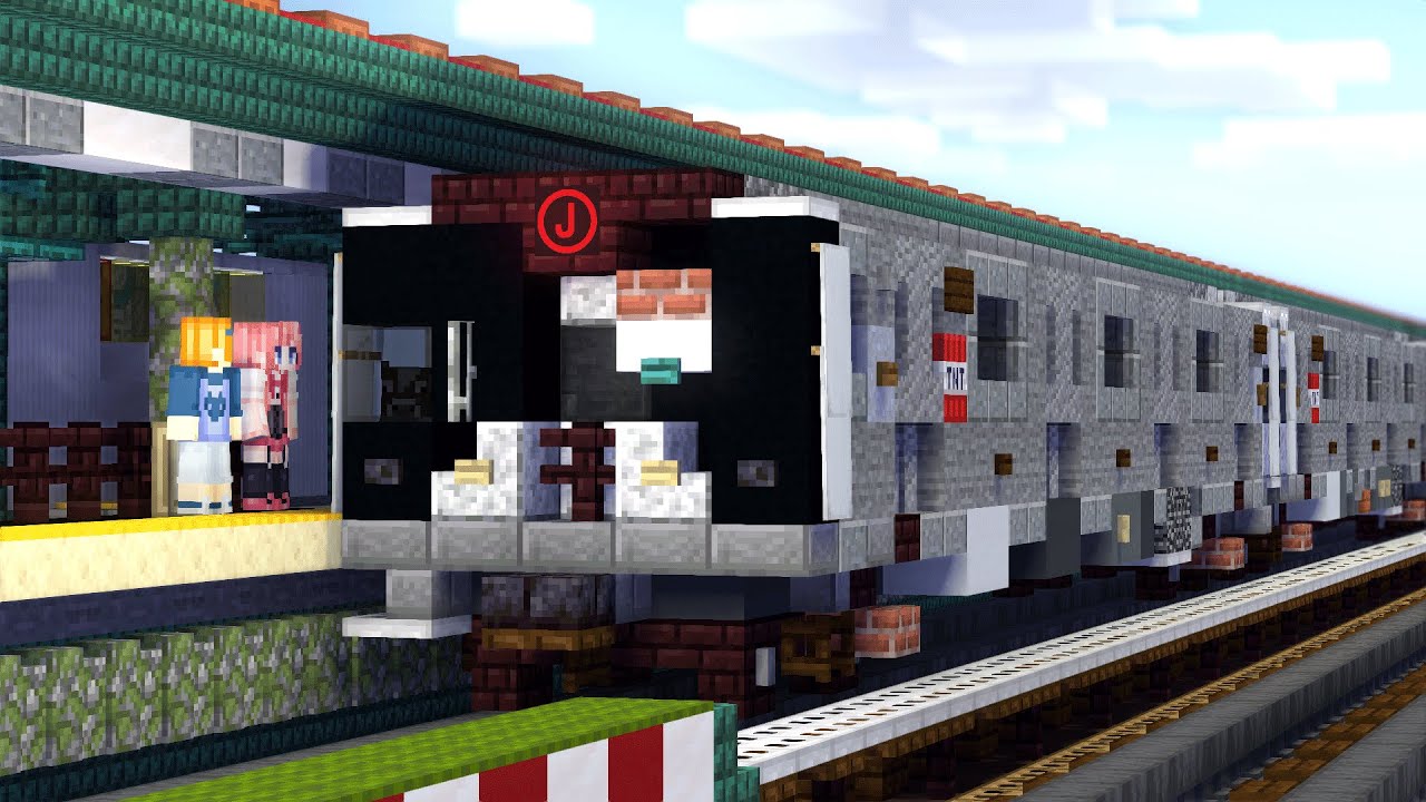 Minecraft NYC J, Z Train Subway Halsey St Animation