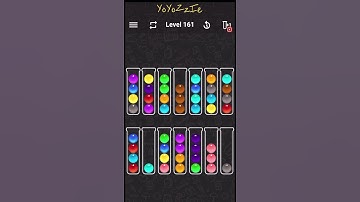 Ball Sort Color Water Puzzle Level 161 Walkthrough 🧪🔵🟤🟠🧪, #shorts