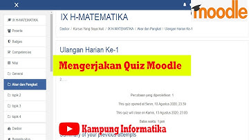 Mengerjakan Quiz pada moodle
