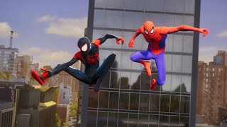 Spider-Verse Peter B. Parker and Miles Morales fight Sandman - Marvels Spider-Man 2