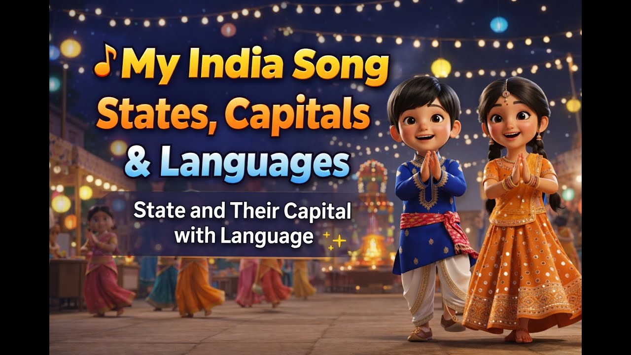 🎵 My India Song | States, Capitals & Languages | Kids Learning Video