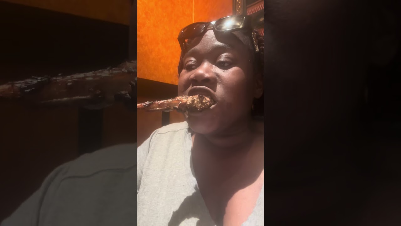 Trying a #longhorns lamb chop