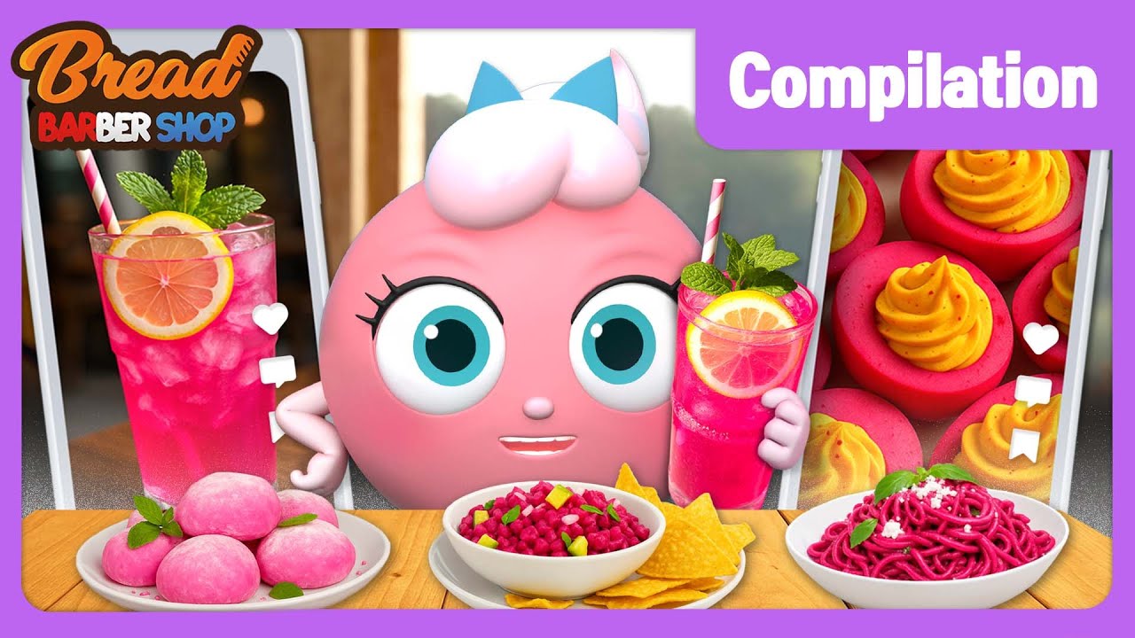 BreadBarbershop | Tried PINK TikTok Recipes! | english /animation/dessert