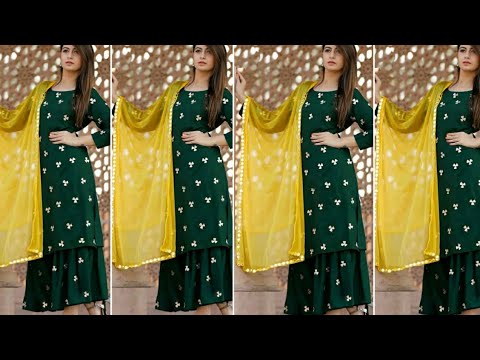 Yellow and Green Embroidered Gharara Suit | Combination dresses, Gharara  designs, Mehendi dress