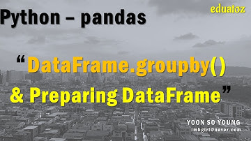 [PYTHON][pandas_53] DataFrame.groupby 메서드 이해, 학습에 사용할 DataFrame 준비