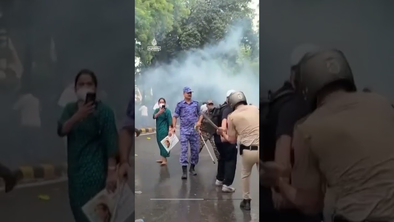 Police detain Rahul Gandhi at protest outside PM Modi’s home | AJ #shorts