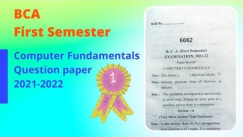 BCA 1st Semester Computer Fundamental Questions Paper Examination 2022 | Bca AKTU-IGNOU