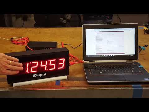 DC-256N-POE  2.3 Inch LED, 6 Digit, web page interface, Network NTP Atomic time of day clock, POE