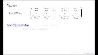 Matrices -- definition and notations
