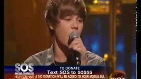 Justin Bieber - One Less Lonely Girl ( French ) @ SOS Help for Haiti - Feb. 5, 2010 HQ