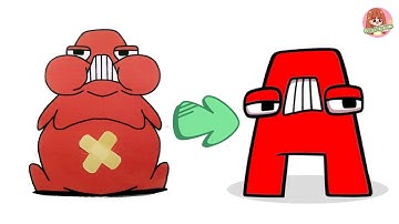 Alphabet Lore A got so fat 😍 Fixing letters animation transformation drawings Art​ A​ Be​ Funny​