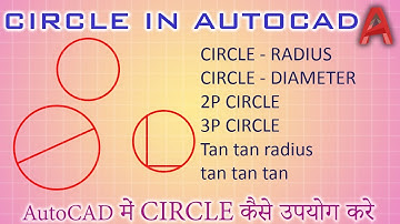 How to Draw different types of Circles in AutoCAD, AutoCAD me Circle kaise banaye - Hindi.